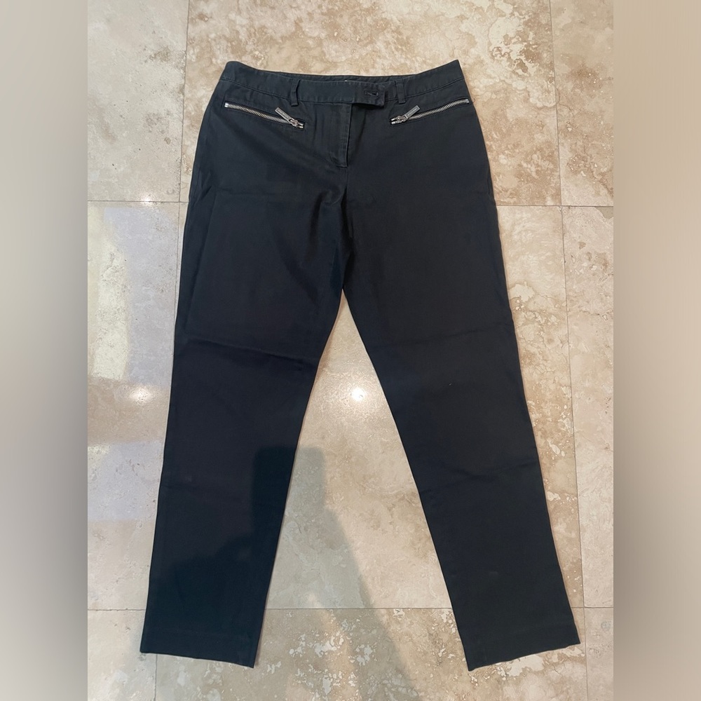 Michael Kors High Rise Straight Leg Black Pant